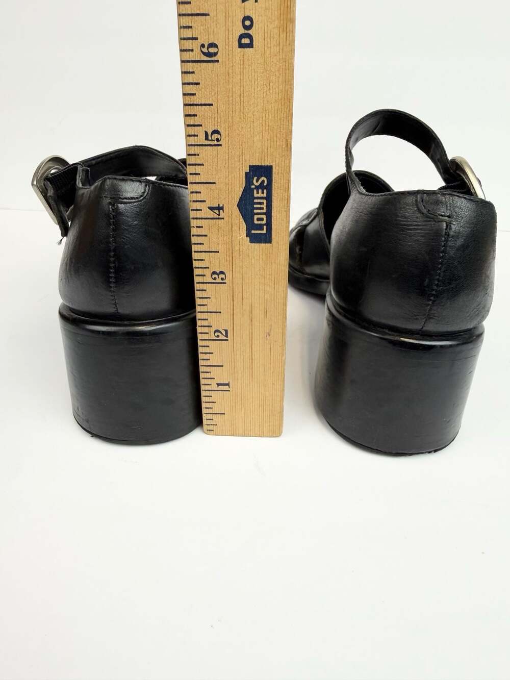 Diba Black Leather Fisherman Chunky Heel Mary Jane Sandals Size 9 - Picture 6 of 7